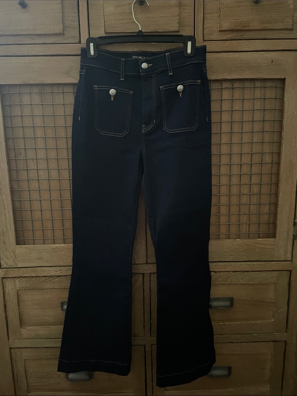 Veronica Beard Dark Blue Women's Bootcut Jeans - Classic Pocket Style